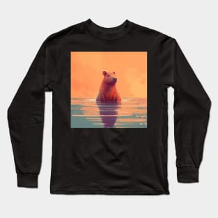 Darling Capybaras: Nature's Huggable Delights Long Sleeve T-Shirt